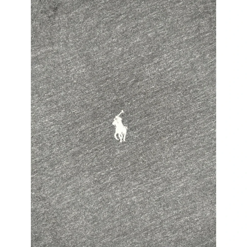 Polo Ralph Lauren Shirt‎ Mens Medium Gray V Neck Pony Preppy Tee Casual Jersey